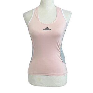 ADIDAS X STELLA MCCARTNEY PINK GREY WHITE SINGLET ATHLETIC RACERBACK TANK TOP